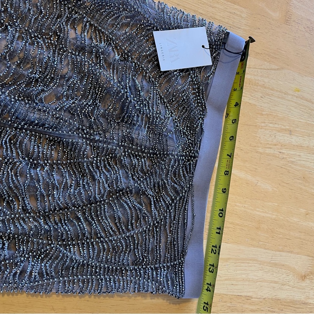 Zara Lingerie Metallic Silver Maxi Skirt - Picture 6 of 12